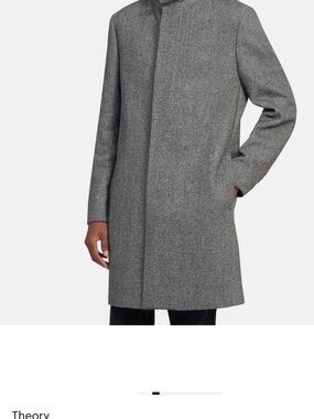 Theory Men's belvin Gray Tailored Overcoat